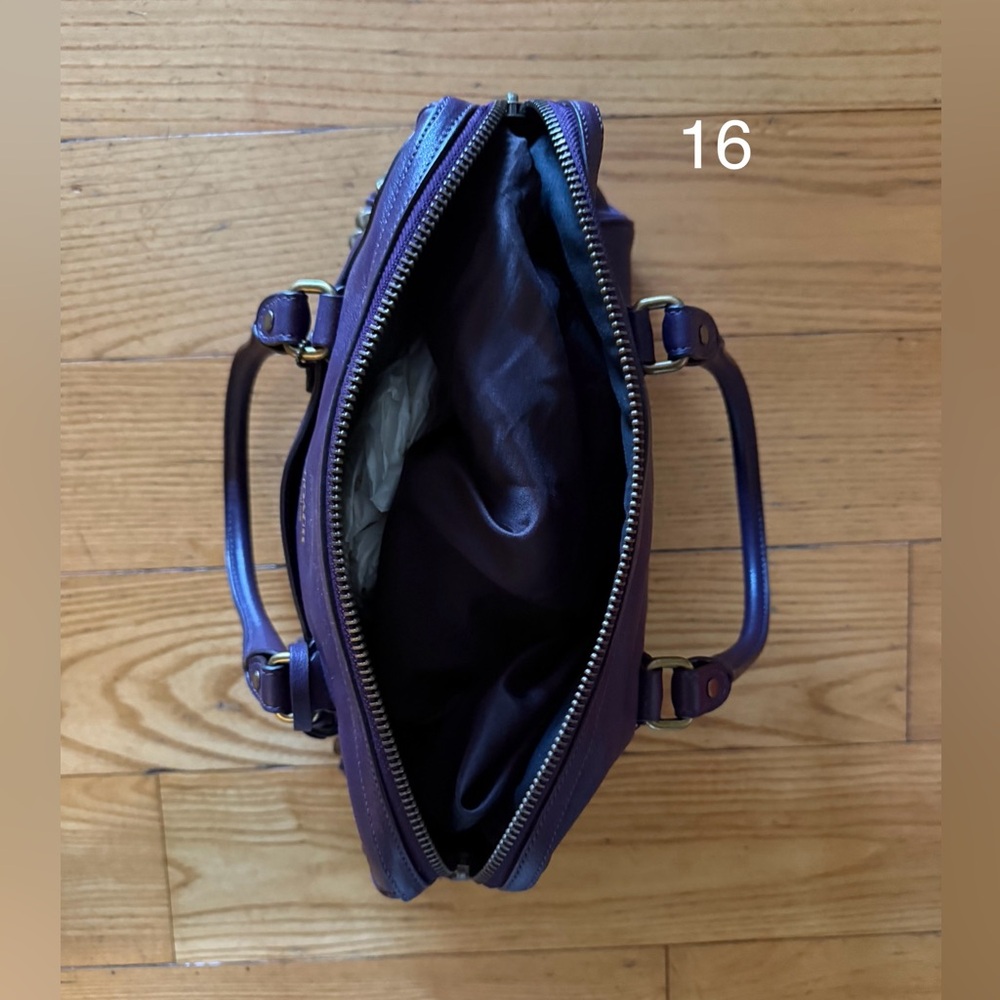 Coach Dark Purple Studded Satchel - Picture 2 of 5